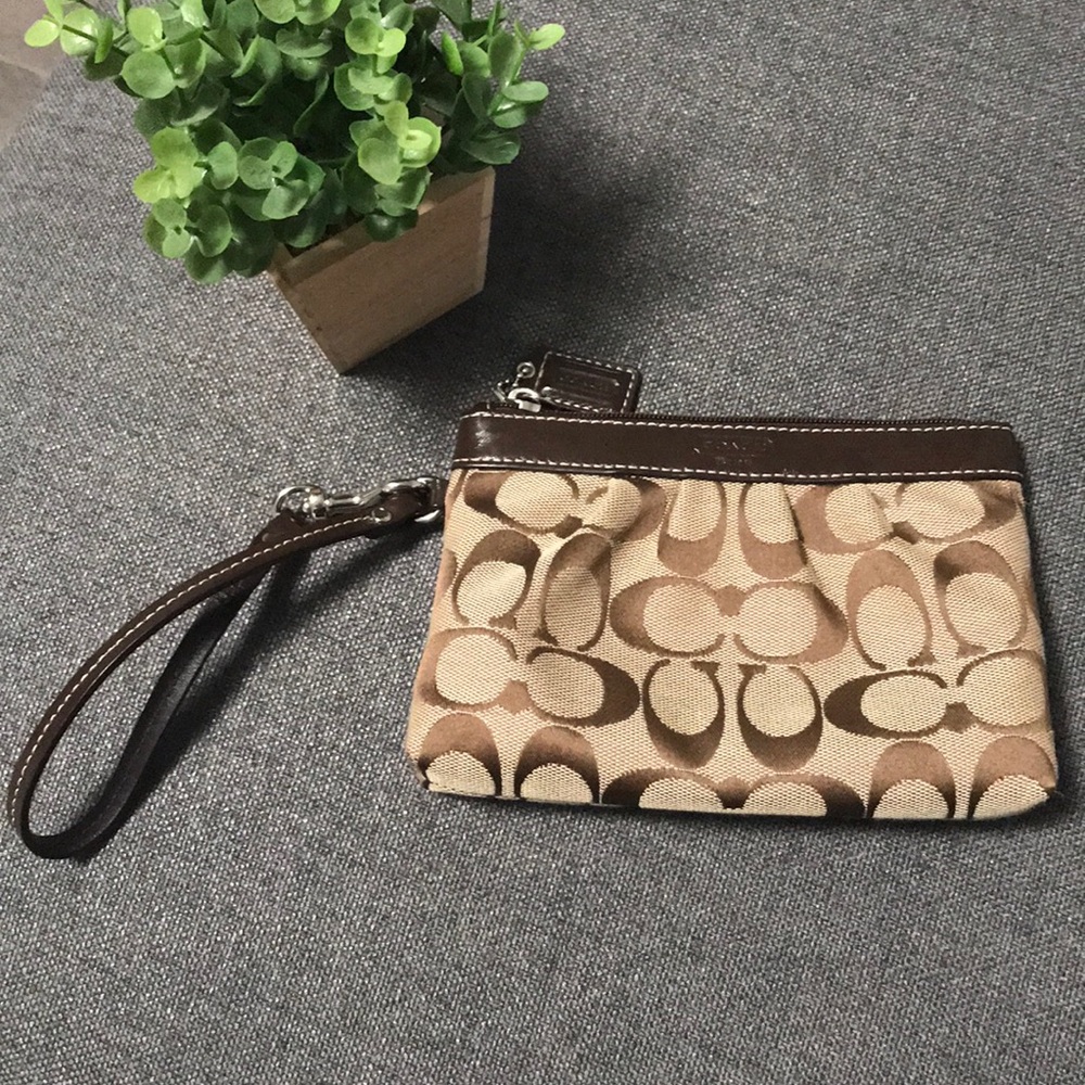 Coach Brown Wristlet